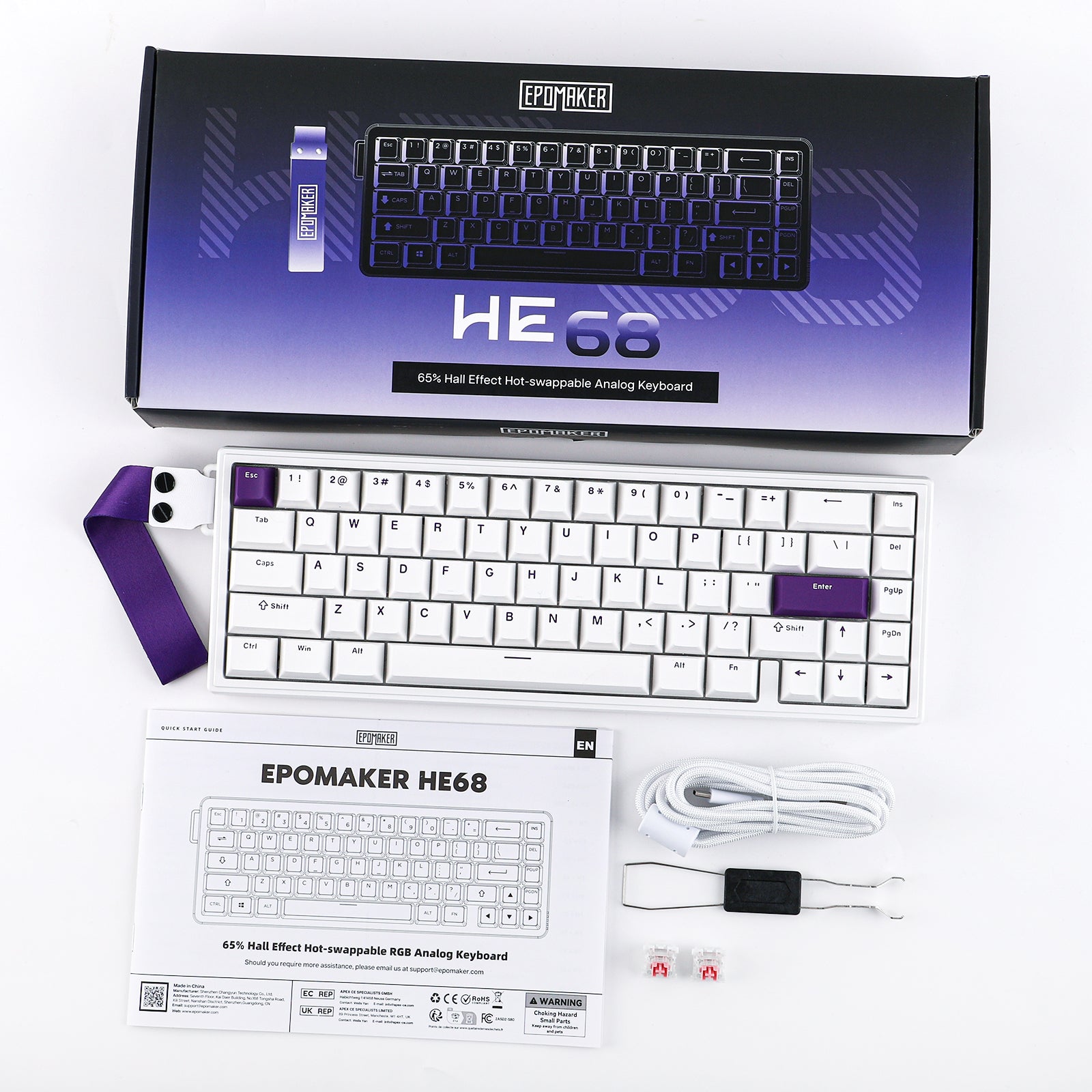 Epomaker HE68 65% Hall Effect Magnetic Keyboard
