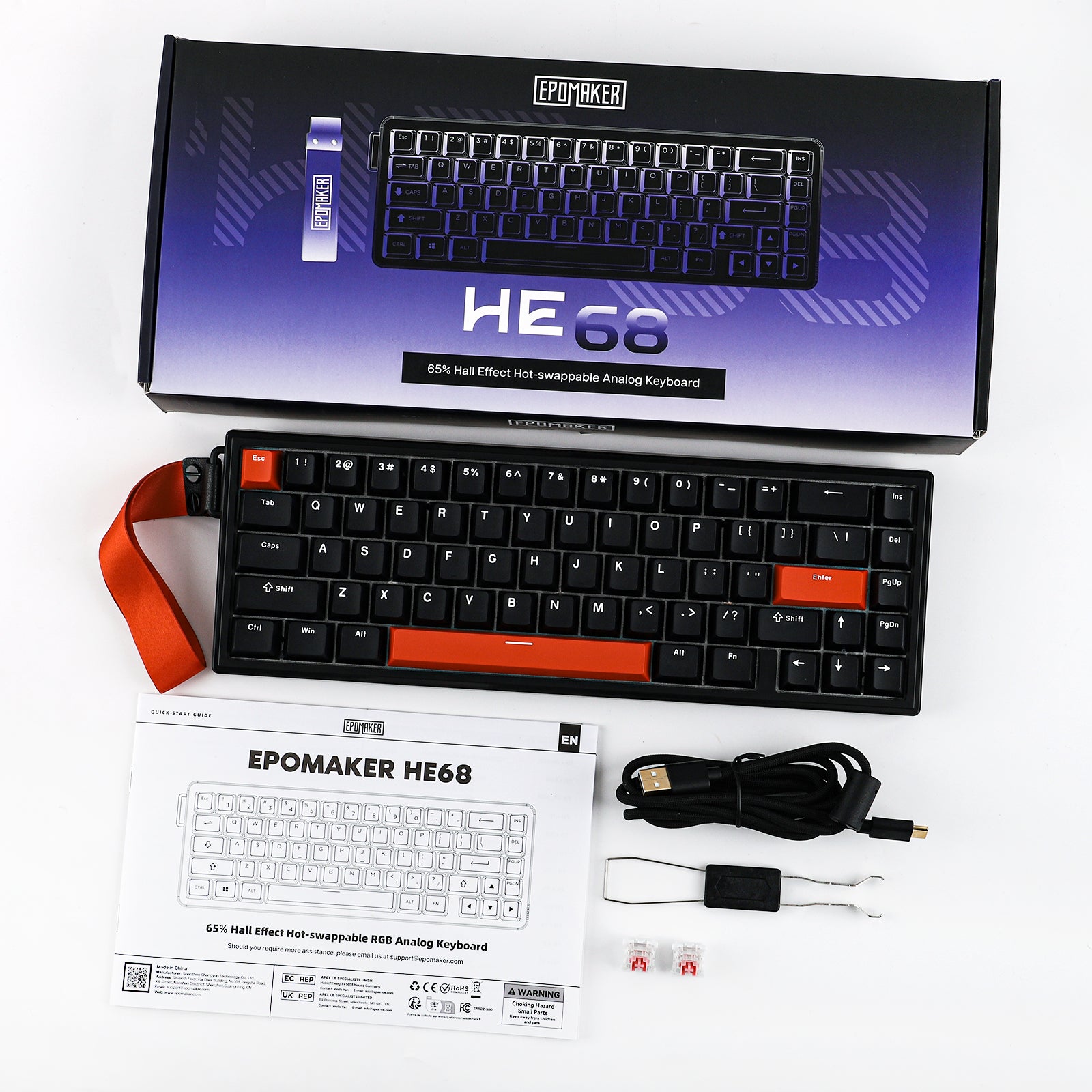 Epomaker HE68 65% Hall Effect Magnetic Keyboard
