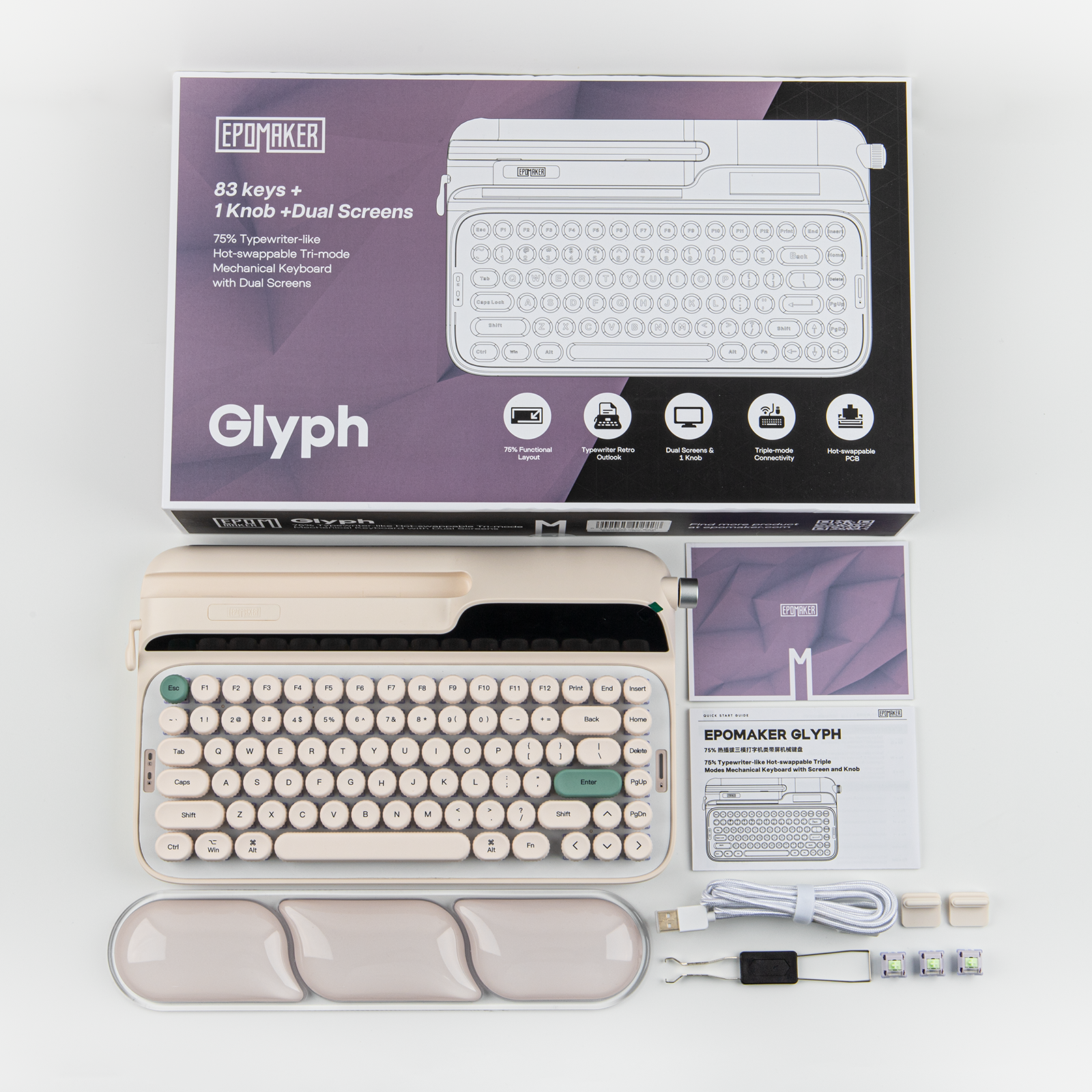 EPOMAKER Glyph Retro Typewriter-style keyboard
