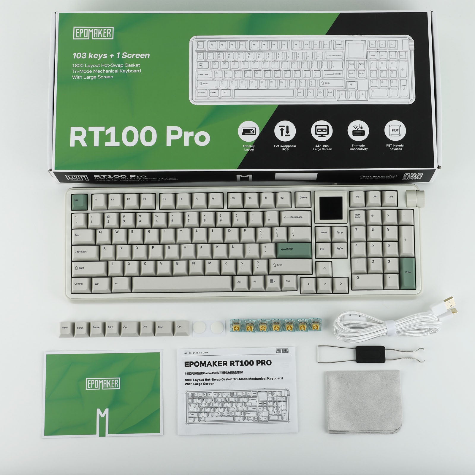 EPOMAKER RT100 PRO 1800 Compact Layout Retro-styled Mechanical keyboard