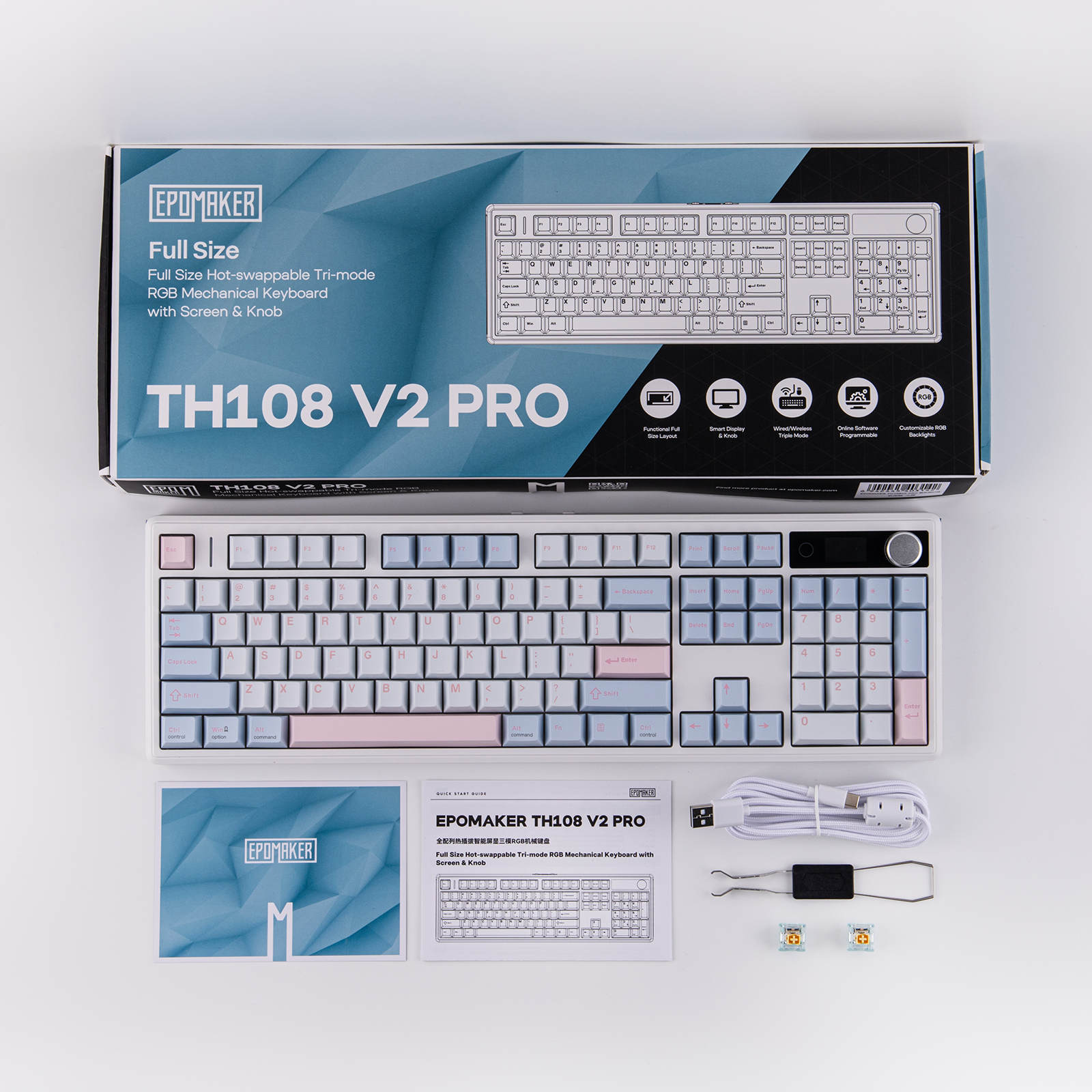 EPOMAKER TH108 V2 PRO Full Sized Mechanical Keyboard