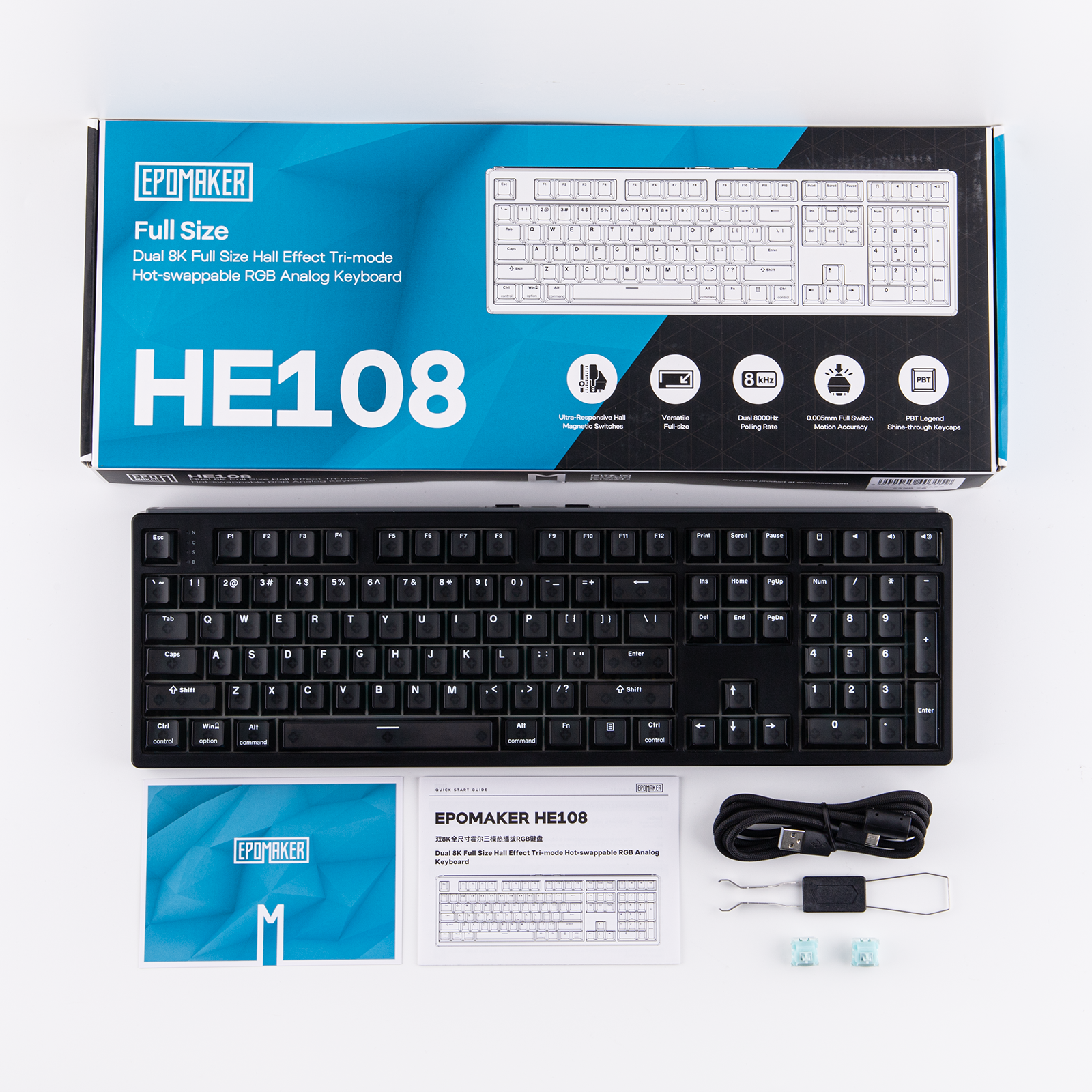 EPOMAKER HE108 Full Sized Gaming Keyboard